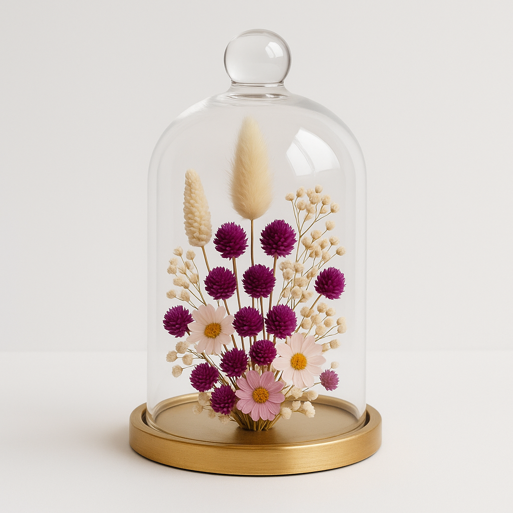 Atelier cloche de fleurs séchées