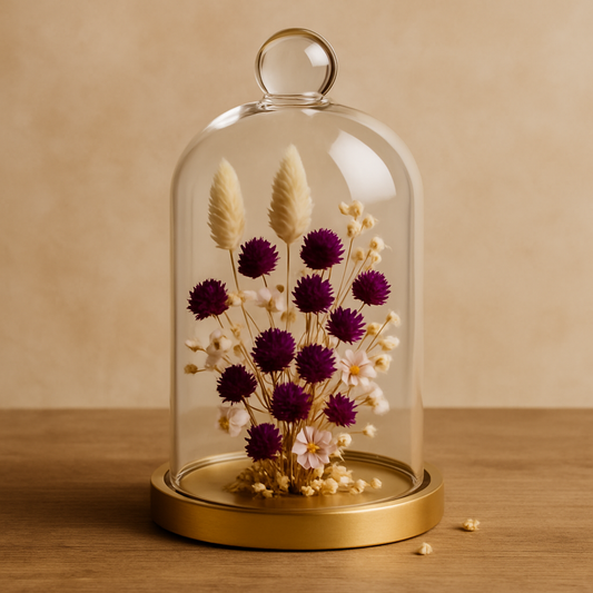 Atelier cloche de fleurs séchées