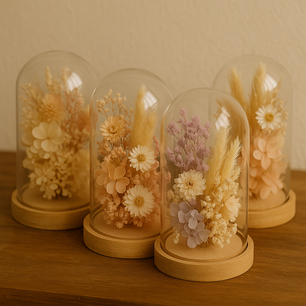 Atelier cloche de fleurs séchées