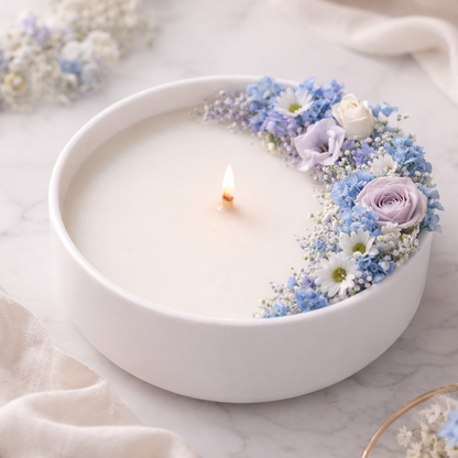 Bougie fleurie
