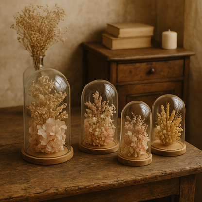 Atelier cloche de fleurs séchées