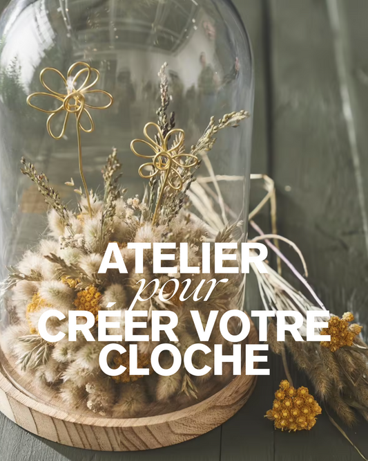 Atelier cloche de fleurs séchées