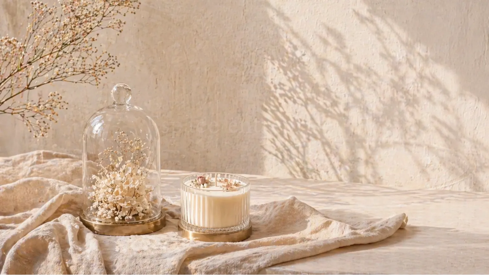 Bougie artisanale en lumière naturelle